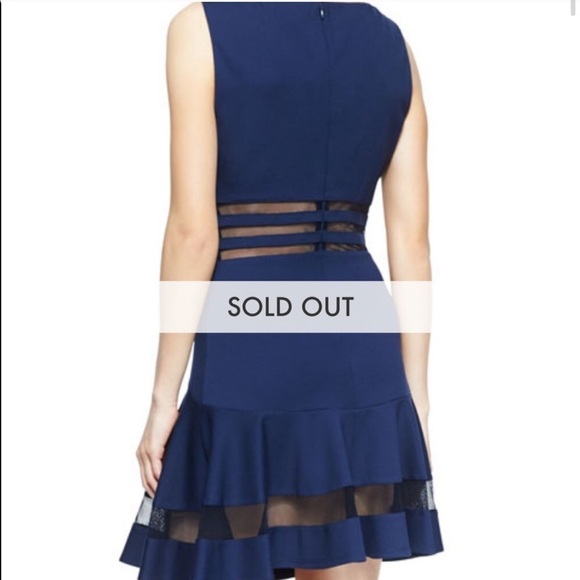 ERIN Fetherston Sleeveless Fit and Flare Cocktail Dress Navy Blue 8 - Picture 9 of 9